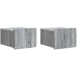 vidaXL Nachttisch Wandmontierter Nachttisch 2 pcs Graues Sonoma 33 x 34,5 x 24 cm (2-St) grau