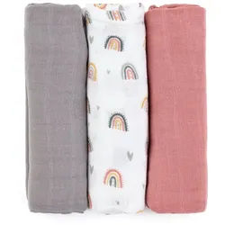 Petite&Mars Moussy Stoffwindeln Rose Rainbows 68 x 68 cm 3 St.
