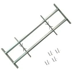 vidaXL Fenster Fenstergitter Verstellbar für Fenster 2 Stk. 1000-1500 mm, (2 St) silberfarben