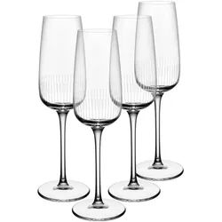 Champagnerglas VILLEROY & BOCH "Sekt- / Champagnergläser Afina 120 ml 4er Set transparent", bunt (transparent), Kristallglas, Trinkgefäße