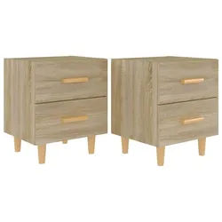 vidaXL Nachttisch NA Nachttische2er Set Sonoma Eiche 40x35x47,5 cm Nachtkonsole Tisch bunt