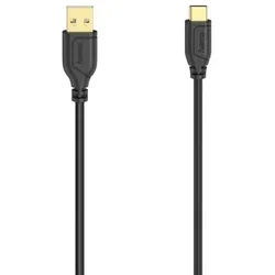 Hama USB-C-Kabel "Flexi-Slim", USB 2.0, 480 Mbit/s, Schwarz, 0,75 m USB-Kabel