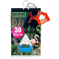 BigDean Luftentfeuchter 30er Pack XL Luftentfeuchter Kleiderschrank - je Beutel bis zu 450ml, für 5 m3 Räume, Entfeuchtung 0,01 l/Tag, Tank 0,45 l, Stromlos, Geräuschlos bunt