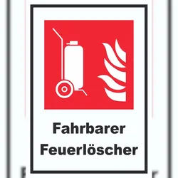 HB-Druck Fahrbarer Feuerlöscher Schild A2 Rückseite selbstklebend