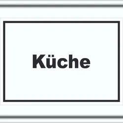 HB-Druck Küche Schild mit Text Kitchen cucina waagerecht A1 Rückseite selbstklebend