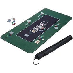 Relaxdays Pokermatte , Dunkelgrün , Kunststoff, Textil , 180x90 cm , Teppiche und Böden, Teppiche, Kinderteppiche