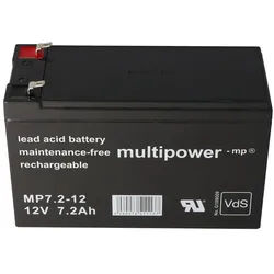 Multipower Akku passend für Alarmanlage Abus Terxon SX AZ4000 7.2-12 PB 12 Volt 7,2Ah VDS Zulassung