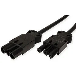 BACHMANN Geräteverlängerung GST18-3 Stecker/Kupplung, schwarz, 2 m