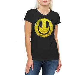 Urban Backwoods Print-Shirt Headphones Smile Damen T-Shirt Dj Disco Electro Techno Rave Club Rap (1-tlg) MC Hip Hop Music schwarz 2XL
