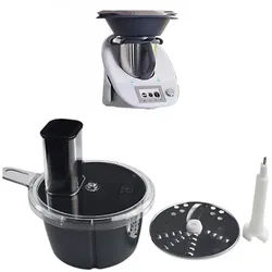 HS.SUPPLY Küchenmaschinen Zubehör-Set Gemüseschneider und -hobel für Thermomix TM6/TM5 - Thermomix, Zubehör für Thermomix TM5, Thermomix TM6, Spülmaschinenfest, Passgenau schwarz