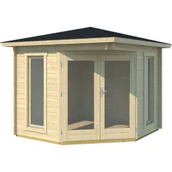 Weka 5-Eck Gartenhaus 408 - 40 mm naturbelassen 240 x 240 cm - 50 % Rabatt auf Dacheindeckung