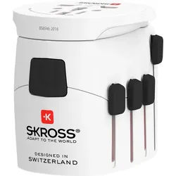 Skross World Adapter PRO - World - geeignet für alle geerdeten und ungeerdeten Geräte(2- und 3-polig)