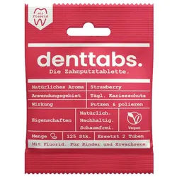 Zahnputztabletten - Strawberry mit Fluorid 125Stk