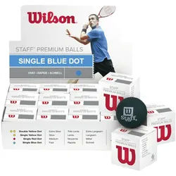 Wilson Squashball Staff (blauer Punkt, Speed schnell) schwarz - 12 Bälle im Karton