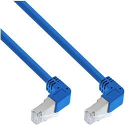 INLINE Patchkabel 2-seitig unten gewinkelt, S/FTP, Cat,6, 250MHz, blau, 1,5m