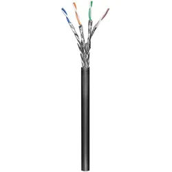 CAT 6 Outdoor Netzwerkkabel, S/FTP (PiMF), Schwarz CCA Kupfergemisch für SOHO Anwendungen, AWG 23/1 (solid), PE, UV-beständig