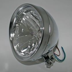 SHIN YO 6 1/2 Zoll Cruiser-Chromscheinwerfer mit Schirm, silber