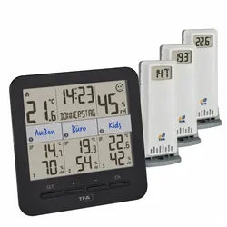 TFA Dostmann Raumthermometer TFA 30.3075.01 digitales Funk-Thermo/Hygrometer Klima@Home 2