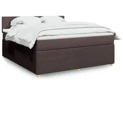 vidaXL Boxspringbett, Boxspringbett mit Matratze Dunkelbraun 180x200 cm Stoff