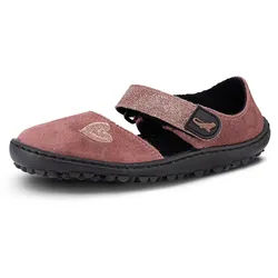 Leguano LEGUANITO JARINA Barfußschuh, Halbschuh, Bequemschuh mit Glitzer und Herzapplikation rot 24 EU