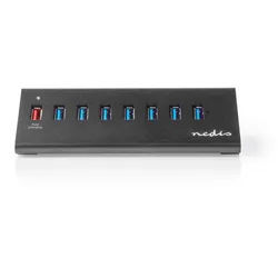 Nedis USB-Hub 8-Port ports QC3.0 / USB 3.2 Gen1 - Netzstromversorgung / Stromversorgung über USB, 5 Gbps, 8x USB