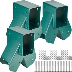VEVOR 3 Stk. Schaukelverbinder 160 x 235 x 280 mm Schaukelwinkel Kohlenstoffstahl Pulverbeschichtet Wandverbinder Holzverbinder Kantholz Grün Vierkant Schaukelverbinder Eckverbinder für Gartenschaukel