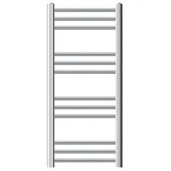LuxeBath Badheizkörper Sahara Heizkörper Handtuchtrockner Badezimmer Heizung für Handtücher, Handtuchwärmer Elektrisch Seitenanschluss mit Heizstab 600W gebogen silberfarben 40 cm x 80 cm