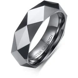 Order & Smile Schmuck Fingerring Wolfram Ring: Tungstenring facettiert 62