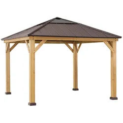 Pavillon , Holz , Zeder , 336x287x336 cm , wetterfest , Sonnenschutz, Pavillons