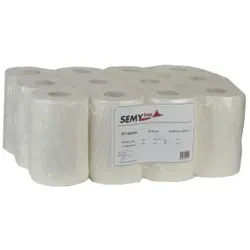 Rollenhandtuchpapier, 2-lagig, hochweiß, Zellstoffpapier, geprägt, "Mini-Rolle", 1 Packung = 12 Rollen (1 Rolle = 80 Meter)