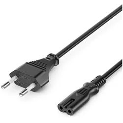 deleyCON deleyCON 2m Netzkabel Stromkabel Eurostecker - C7 Buchse Stromkabel
