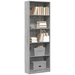 vidaXL Bücherregal NA Bücherregal Grau Sonoma 60x24x176 cm Spanplatte grau