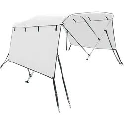 vidaXL Schutzplane 3-Bow Bimini-Top mit Seitenteilen 183x154-167x137 cm weiß