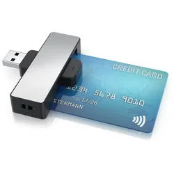 CSL Speicherkartenleser USB Smart Card Reader / Chipkartenleser und Schreiber, ISO 7816, Win 10–11, Android, Personalausweis, Krankenkassen & Bankkarten schwarz