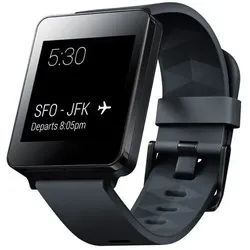 LG LG G Watch W100 Smartwatch Black Titan Android Wear Smartwatch (Android Wear) Einzelgerät, 1-tlg., Ladekabel,Ladestation, Kompatibilität ab Android 4.3+,Gestensteuerung,Ohne Tasten schwarz