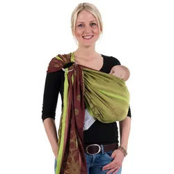 Hoppediz Babytrage Hoppediz Ring-Sling Marrakesch kiwi braun/kiwi Marrakesch kiwi (1-tlg), Babytrage Babytragetuch Tragehilfe für Babys bunt