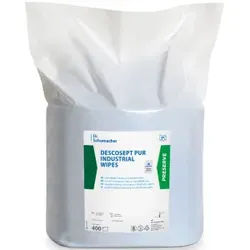 Descosept Pur Industrial Wipes Schnelldesinfektionstücher, Gebrauchsfertige alkoholische Tücher zur Flächendesinfektion, 1 Karton = 2 x 400 Nachfüll-Tücher