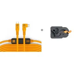 Tether Tools TetherGuard LeverLock & Cable Kit USB-C an USB-C rechtsgewinkelt 9,4 Meter Orange