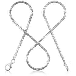modabilé Silberkette Schlangenkette HEARTFELT, Damen Halskette 1,6mm, 55cm Kette Sterling Silber 925, Made in Germany silberfarben 55cm