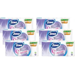 Zewa Smart Toilettenpapier Großpackung, 3-lagiges Hybridpapier, ohne Hülse, 2 x so viele Blätter, 1 Packung = 6 x 8 Rollen = 48 Rollen à 300 Blatt