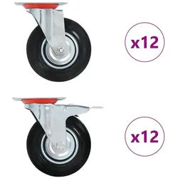 vidaXL Lenkrolle, 24 Stk. Lenkrollen 125 mm