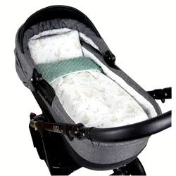 Kinderdecke BABYLUX Babydecke MINKY 2Set Kuscheldecke Decke 75 x 60cm Kinderwagen, BabyLux, MP131 - Salbei + Gänschen grün