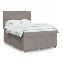 vidaXL Boxspringbett, Boxspringbett mit Matratze Taupe 160x200 cm Stoff