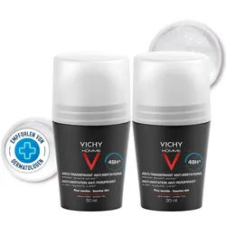 VICHY HOMME Deo Roll-on für sensible Haut 48h DP 2X50 ml Stifte