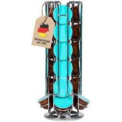 Intirilife Kaffee-Kapselhalter kompatibel mit Dolce Gusto Kapseln (24 Stück) , Silberfarben , Metall , 13.5x33x13.5 cm , Küchenzubehör, Küchenhelfer