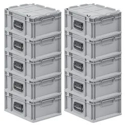 PROREGAL 10x Eurobox NextGen Portable | HxBxT 18,5x30x40cm |16 Liter | Eurobehälter, Transportbox, Transportbehälter, Stapelbehälter