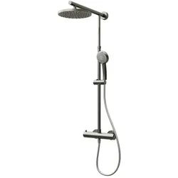 SCHULTE Duschsystem »Classic«, HxT: 155,4 x 43,4 cm, Messing, inkl. Thermostat - silberfarben