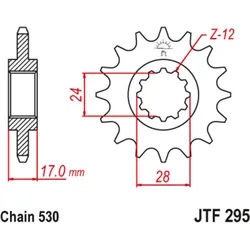 JT SPROCKETS Stahl Geräuschfreies Ritzel 295 - 525