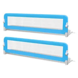 furnicato Bettschutzgitter Kleinkind 2 Stück Blau 150 x 42 cm (2 St) blau 36.5 cm x 42 cm x 150 cm
