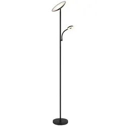 GLOBO LIGHTING LED Stehlampe, LED-Leuchtmittel fest verbaut, Kaltweiß, Warmweiß, Neutralweiß, Tageslichtweiß, Farbwechsel, Stehlampe Deckenfluter Wohnzimmerleuchte LED Touchdimmer Flexo schwarz